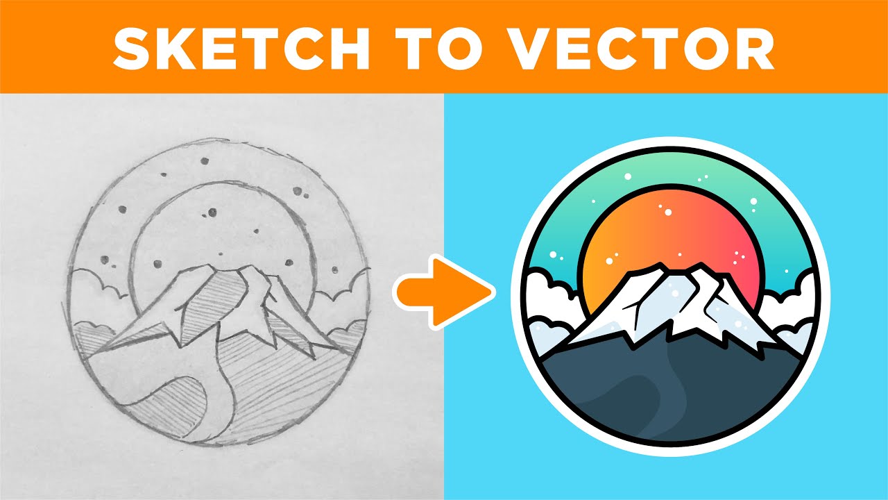 Adobe Illustrator Tutorial  Create a Vector Logo From a Rough Sketch   YouTube