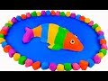 Учим цвета на английском, Пруд для разведения Рыбы из кинетического песка Игрушки Слизь для детей