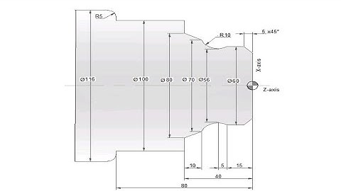 CNC Turning Program for Taper Angle and Chamfer Calculation / CNC Lathe Program / CNC