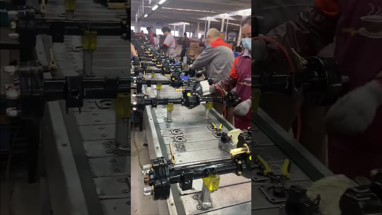Electric tricycle factory: rear axle test