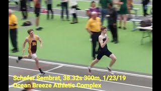 Schafer Sembrat, 38.32s Mens 300m, 5th Place, 2019 Morris County Championships