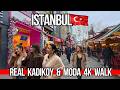 Ultimate Istanbul Cloudy &amp; Windy Vibe: Kadikoy Market &amp; Moda Street 4K Walk 2026 | Bars, Cafes, Food