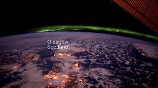 Northern Europe from ISS at Night with City Lights and Auroras #iss #nasa #earthviews