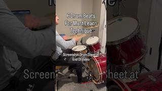Learn Upbeat Groove Drum Technique | 6 Easy To Follow Drum Beats #drumbeats #drumfundamentals