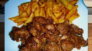 Delicious Dry Fried Liver with Chips Masala Recipe!#beef liver