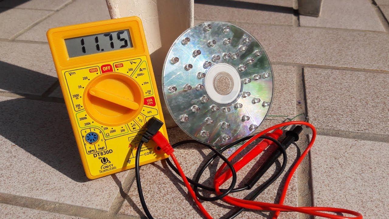How To Make12v Solar Energy with CD Disk- Free Solar Energy - YouTube