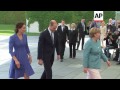 German Chancellor Merkel welcomes UK Royals