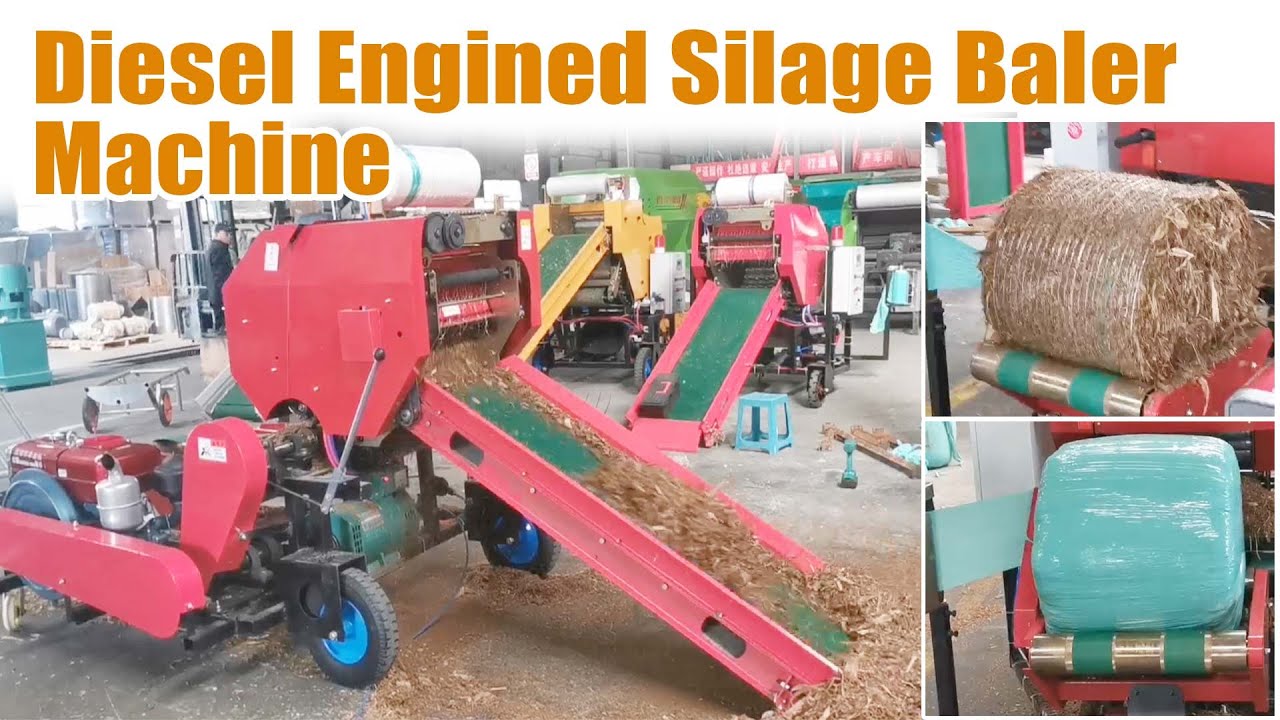 Efficient baling and wrapping machine in action: ultimate silage solution! 