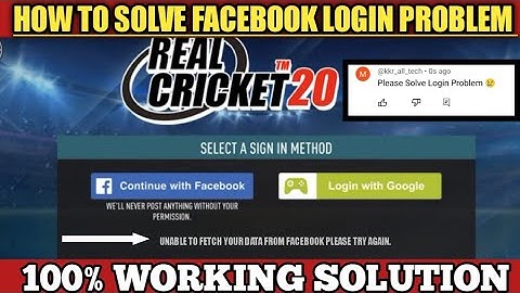 How To Solve Facebook Login Problem In Real Cricket 20 || Rc20 Facebook Login Problem Fixed || Rc20
