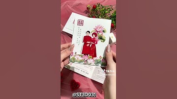 Thiệp cưới ánh kim với thiết kế 3D-031