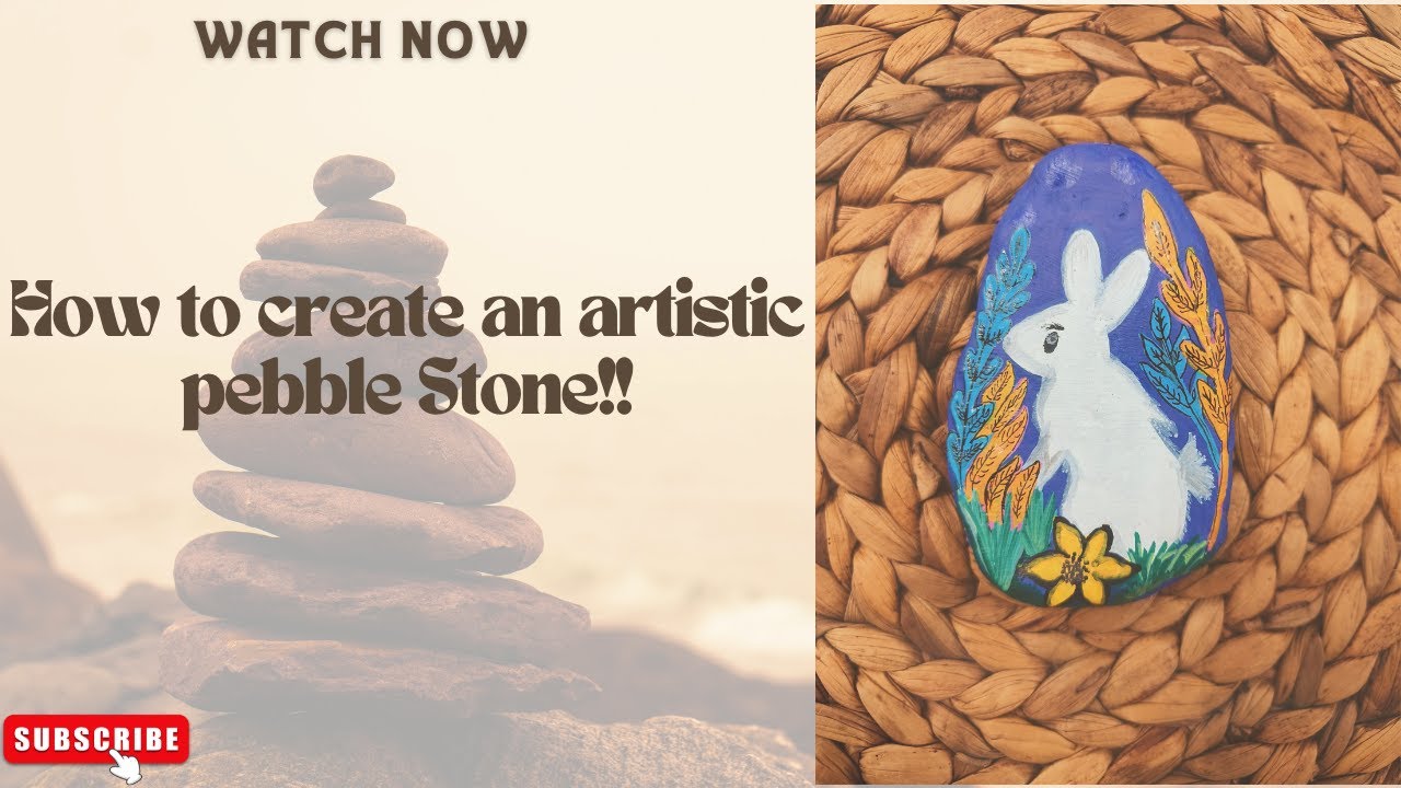 Simple Rabbit Pebbles Paint How to Make Pebble Art: DIY Rabbit Design with Gesso & Acrylic Sketch ...