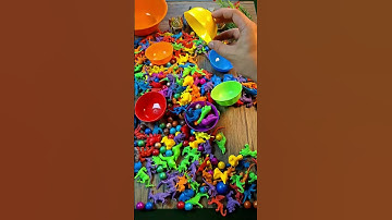 Reverse Color Drop with Dino Toys 🦕 Soft ASMR Sounds for Relaxation | No Talking