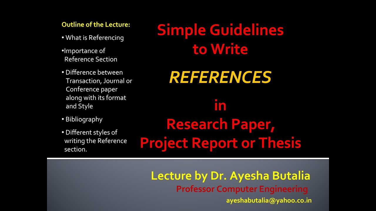 how to write references in research proposal