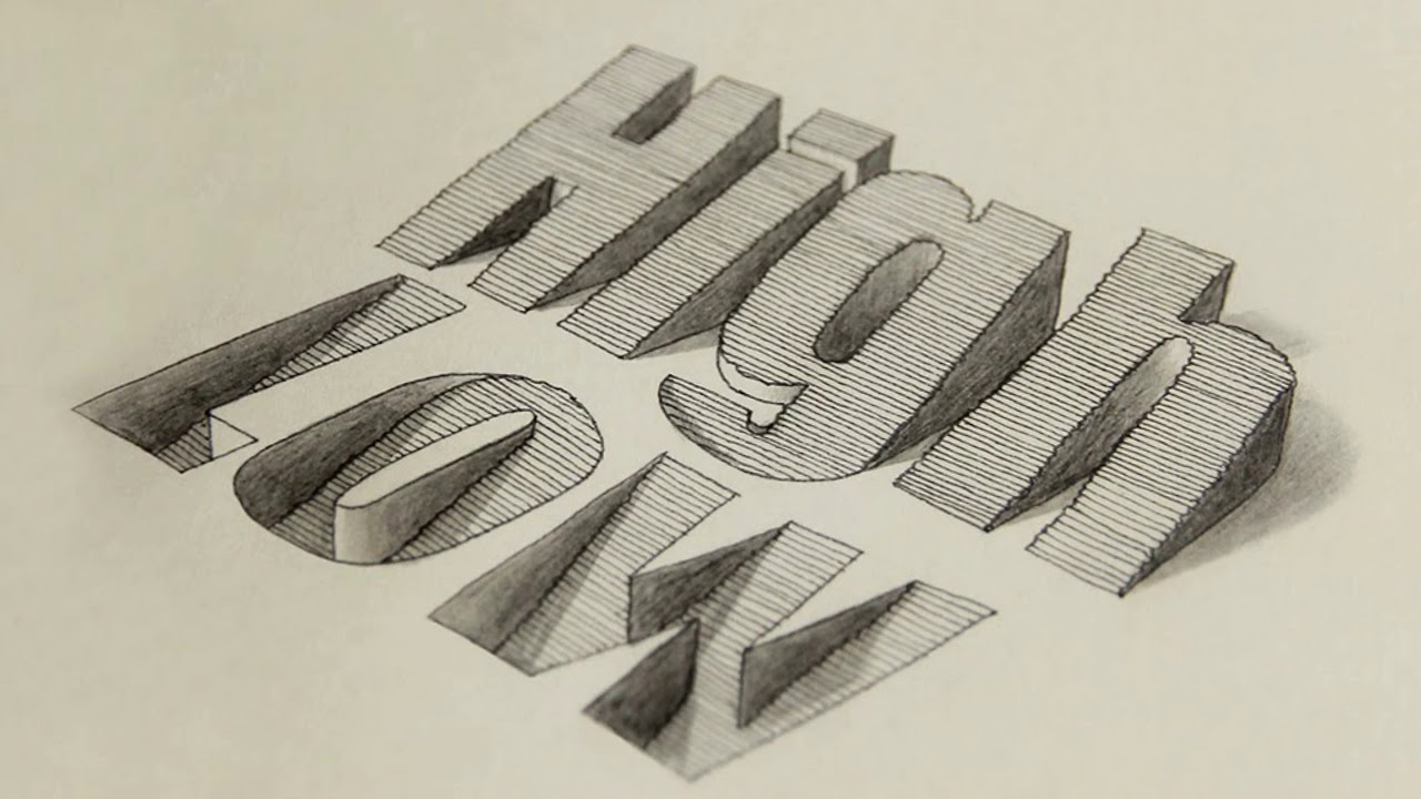 Как рисовать объемные буквы