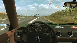 Mercedes W123 280E Speed Test - Euro Truck Simulator 2 - Vintage Retro Car Mod - Old Interior screenshot 1