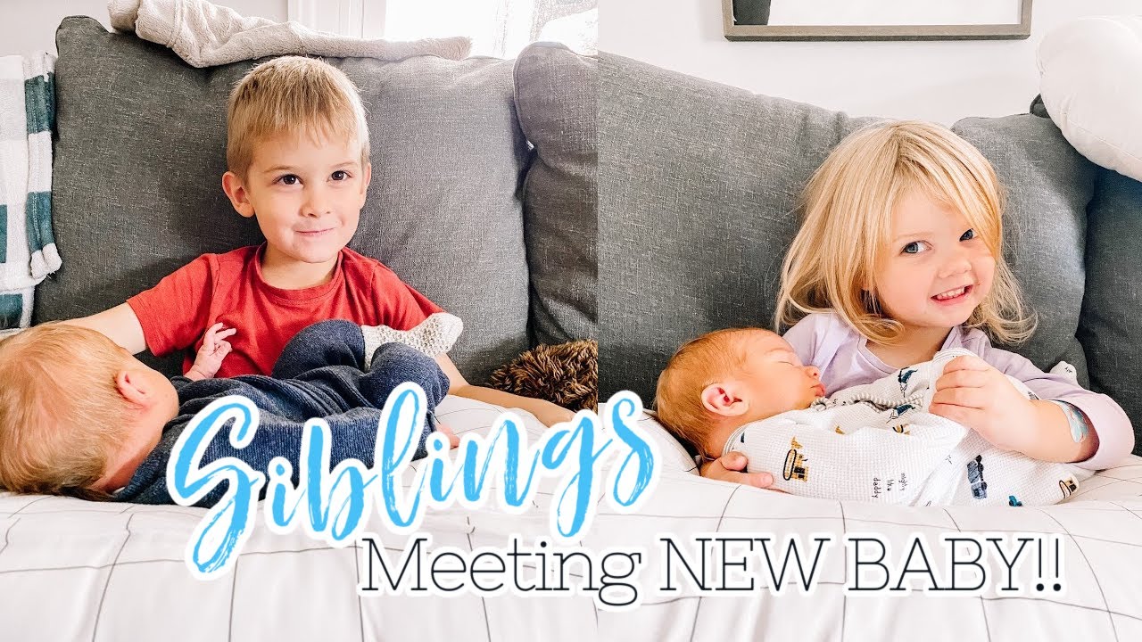 Siblings Meeting Newborn Baby For The First Time ADORABLE