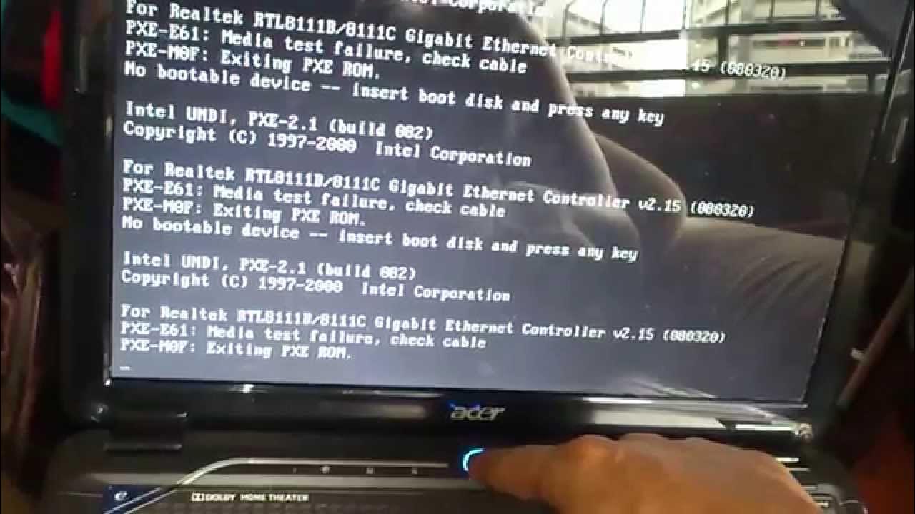 Check cable connection intel pxe rom. No bootable device. pxe. disk boot failure insert system disk and press enter.