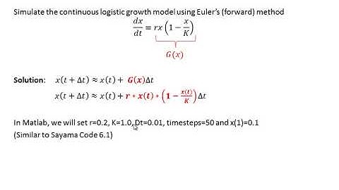 6.3, 6.4 Forward Euler: Discretizing continuous time models
