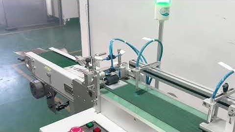 Automatic ultrasonic cutting machine+RFID tag detection and encoding with label printing demo video