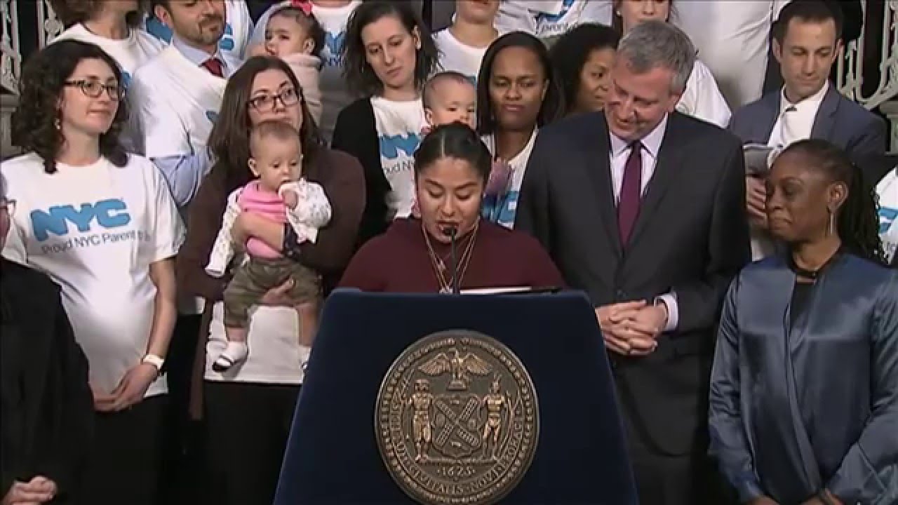 Mayor de Blasio Signs Paid Parental Leave Personnel Order mayor de blasio children