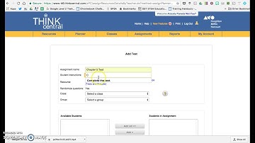 Adding Online Test- Think Central