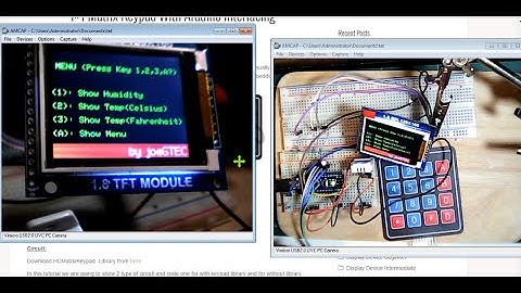 Arduino Nano+ Keypad 4x4(only use 1rx4c)+1.8" TFT LCD (create menu ,info pages)+DHT22(sensor)