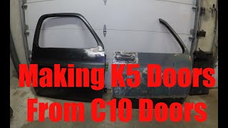 Cutting C10 doors to fit a 19731975  K5 Square body Blazer