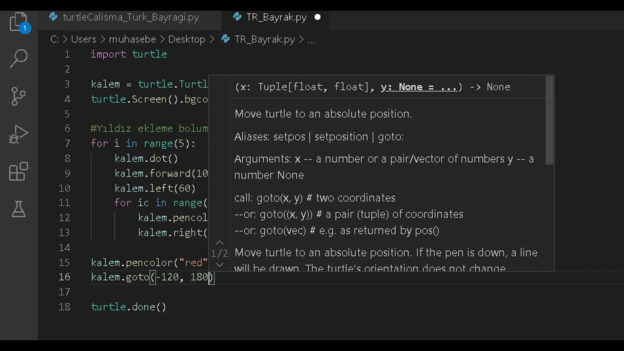 Python Turtle Kütüphanesi İle Türk Bayrağı Yapımı - YouTube