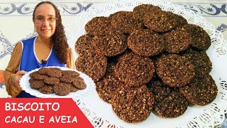 Biscoito de Aveia e Cacau Vegano Sem Glúten | Super Crocante