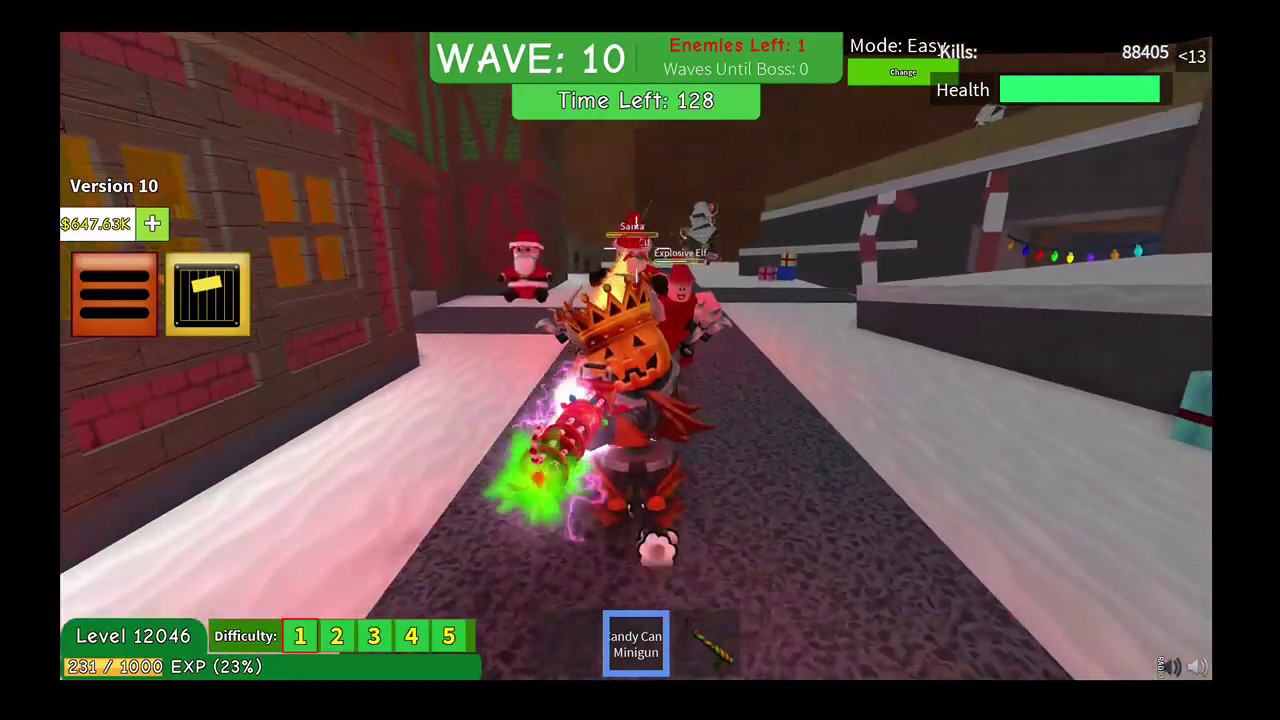 Using The X Mas Set New Best Sword Zombie Attack Youtube - minigun zombie attack roblox youtube