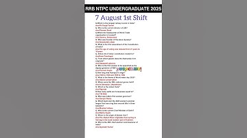 RRB NTPC EXAM ANALYSIS 2025|7 August 1st Shift| RRB NTPC EXAM ANALYSIS Today#rrbntpc#shorts#gkgs#gk