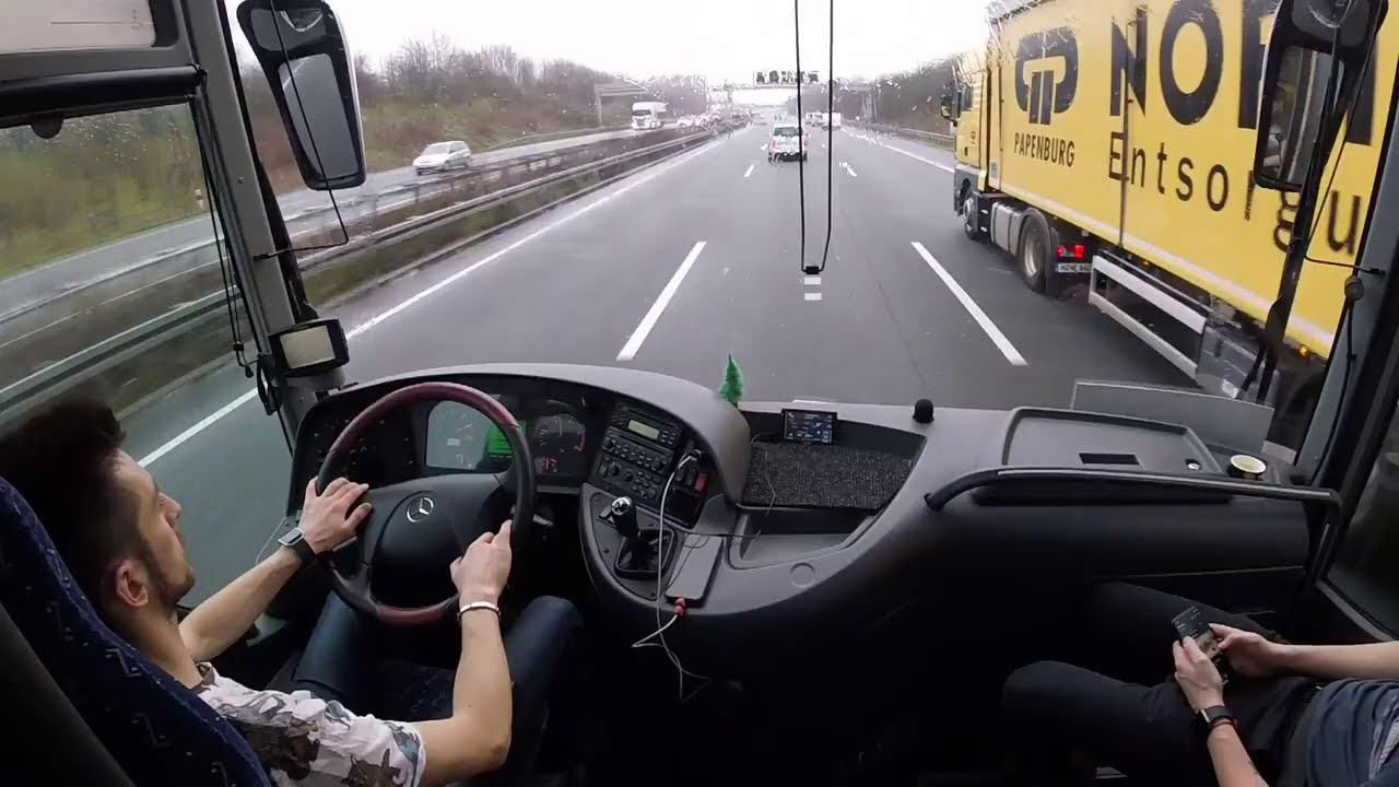 Mercedes-Benz Tourismo Bus Coach POV Germany Autobahn POV/Dash Cam