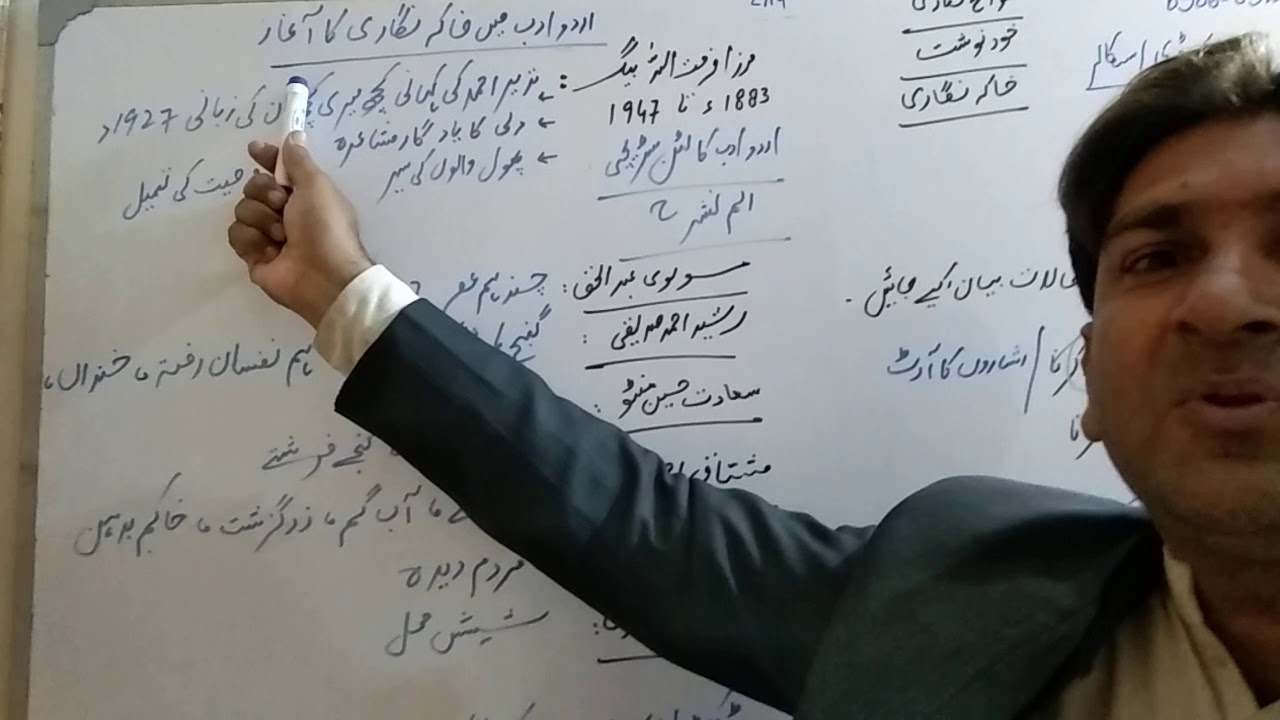 خاکہ نگاری۔۔۔۔۔ابتدائی خاکوں کے نقوش۔۔۔پہلا خاکہ نگار مرزا فرحت اللہ بیگ۔۔۔۔ مشہور خاکہ نگار۔۔۔۔