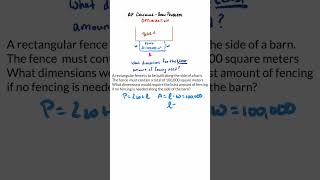 AP Calculus #optimization  - The Barn Problem #short #calculus #shortvideo Content