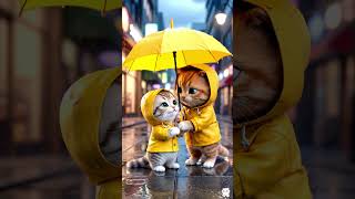  Cute Cats In The Rain Wearing Adorable Raincoats  Meow Meow Sad Song 