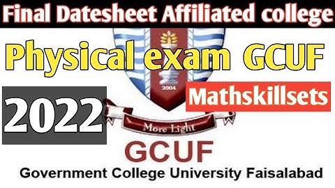 Final Datesheet all semester GCUF sub campus affiliated colleges uploaded on website