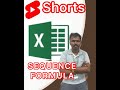 Excel sequence number || serial number in excel