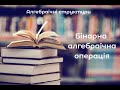 Бінарна алгебраїчна операція