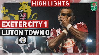 HIGHLIGHTS Exeter City 1 Luton Town 0 (26\/9\/23) Carabao Cup Round Three