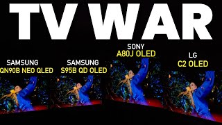 Tech With Kg Videos LG C2 vs A80J vs S95B QD OLED vs QN90B | Samsung vs LG vs Sony