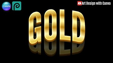 Typography Design Tutorial 3D Gold Warp Text Effect Canva & Photopea