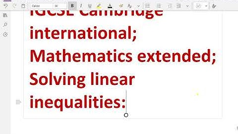 IGCSE Mathematics extended : - ( Solving linear inequalities ) - 20.#igcse#linearinequalities