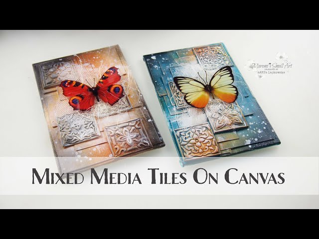 Tile Background for Mixed Media Beginners ♡ Maremis Small Art ♡