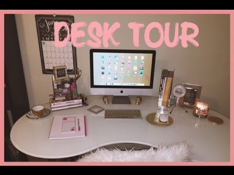 2015 DESK TOUR - Cute Office Accessories - YouTube