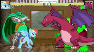 Rainbow Dash And Doctor Doom VS Charizard The Pokemon & The Hulk In A MUGEN Match / Battle / Fight