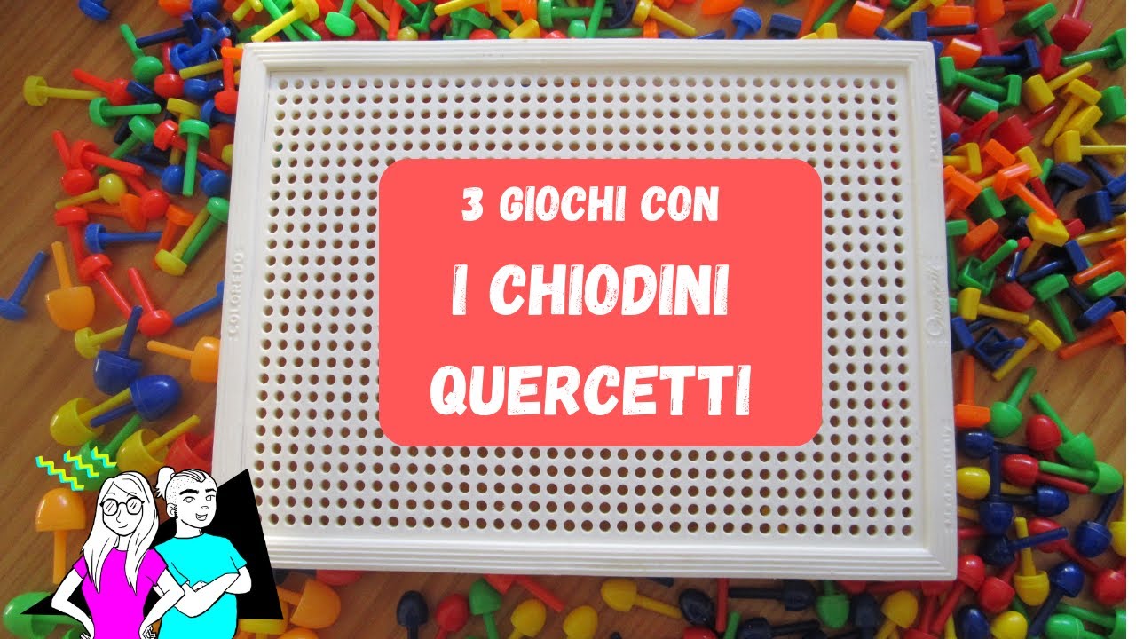 3 giochi da fare con i Chiodini Quercetti: bruchi, a occhi chiusi, color  block 