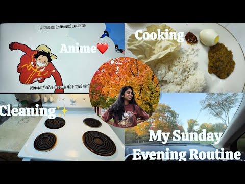 ✨My Sunday Evening Routine : Cooking 🍳 ,Cleaning 🧹& Anime Time❤️💻