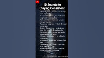 🤫10 Secrets to staying Consistent 🔥  #Shorts #youtubeshorts #motivation #discipline #habits