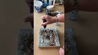 How to make crackles with Powertex and Bister #paintingprocess #powertex #howto #crackle #artshort