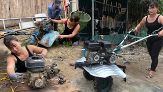 Repair Complete Restoration Of Agricultural Plowing, Gasoline Engine Tractor \ Blacksmith Girl